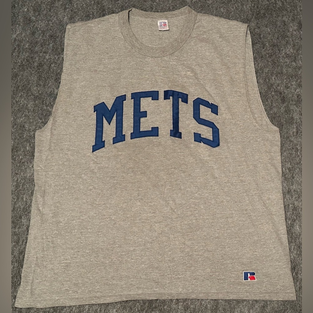 Vintage Men’s Russell New York Mets Grey/Blue Embroidered Logo Tank - Size XL